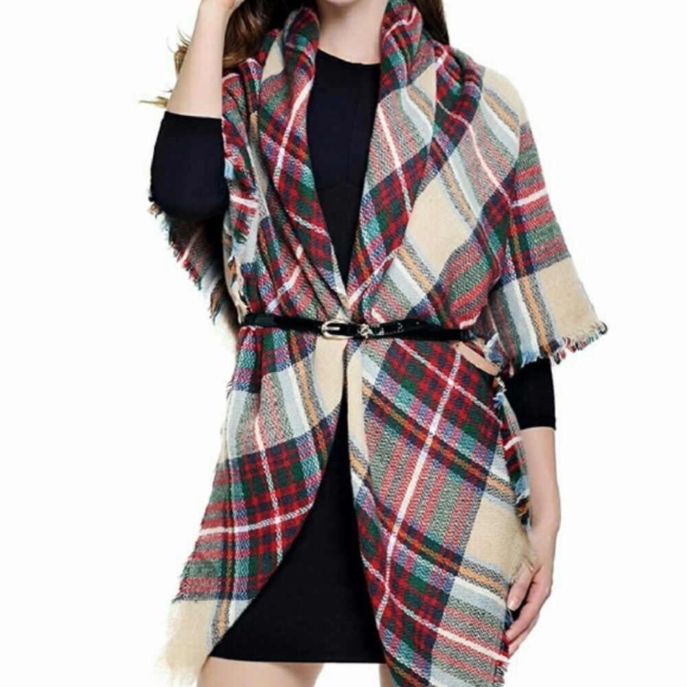 Classic Tartan Soft Knit Blanket Scarf - Picture 5 of 8